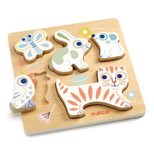 Lade das Bild in den Galerie-Viewer, Baby White BabyAnimali Holz Puzzle