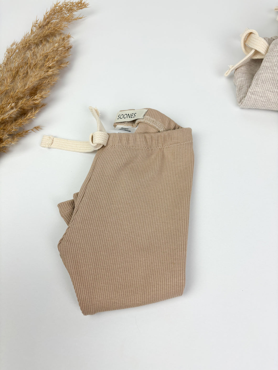 Rib Leggings Light Brown