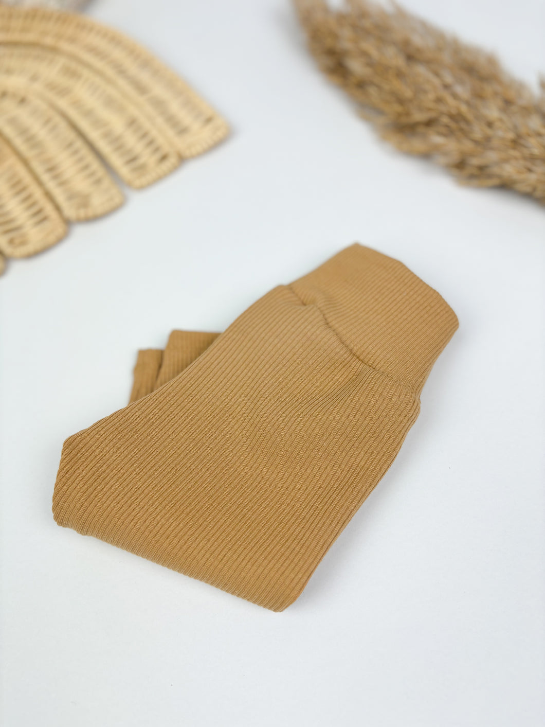 Baby Leggings Rippenjersey Camel