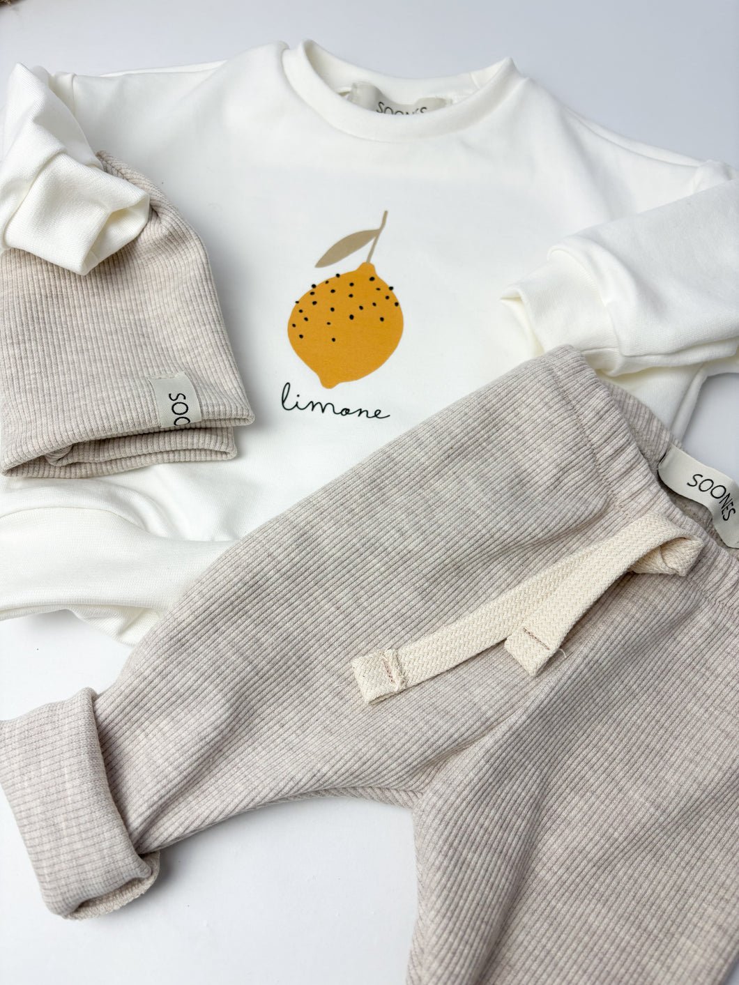 Rib Leggings Beige meliert