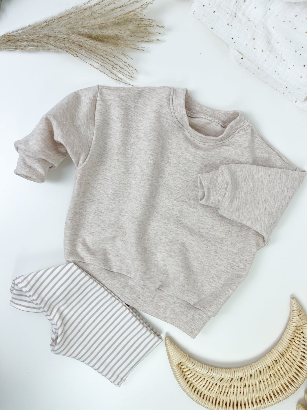 Basic oversized Sweatshirt Creme Melange